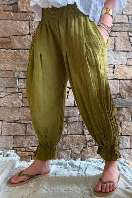 Sundaze Cheesecloth Bloomer Pant Olive